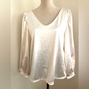 New Banana Republic Factory V-Neck Satin Blouse